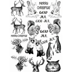 Transferark God jul skogens djur