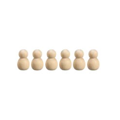 Träfigur 33 mm 6-pack