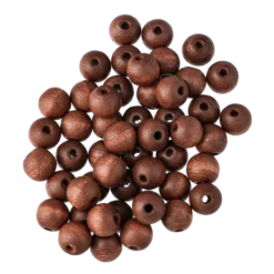 Träpärla 8 mm, brun