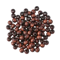 Träpärla 5 mm, brun