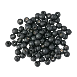 Träpärla 5 mm, svart