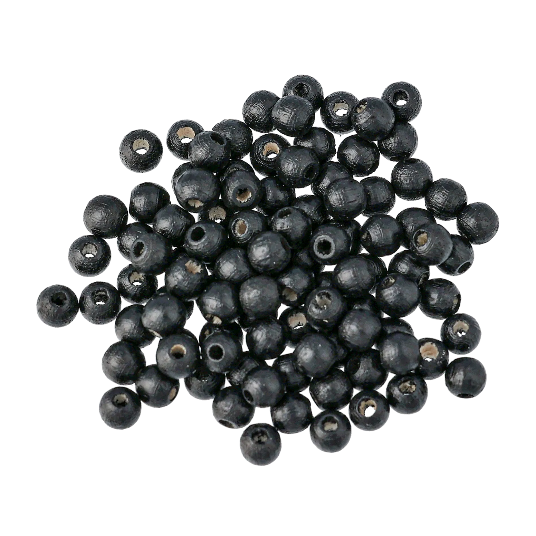 Träpärla 5 mm, svart