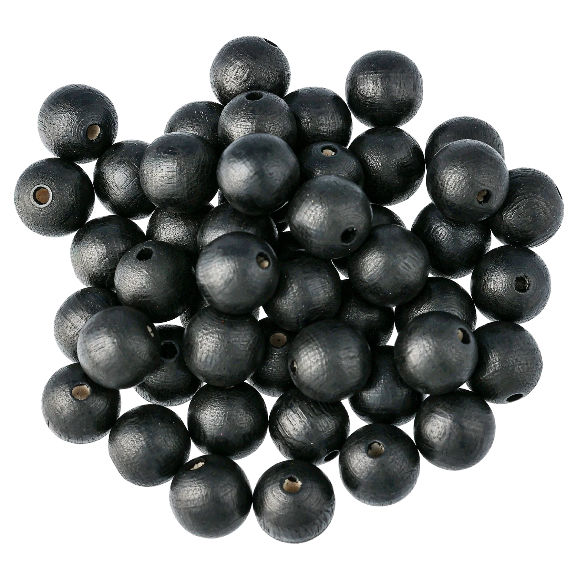 Träpärla 12 mm, svart