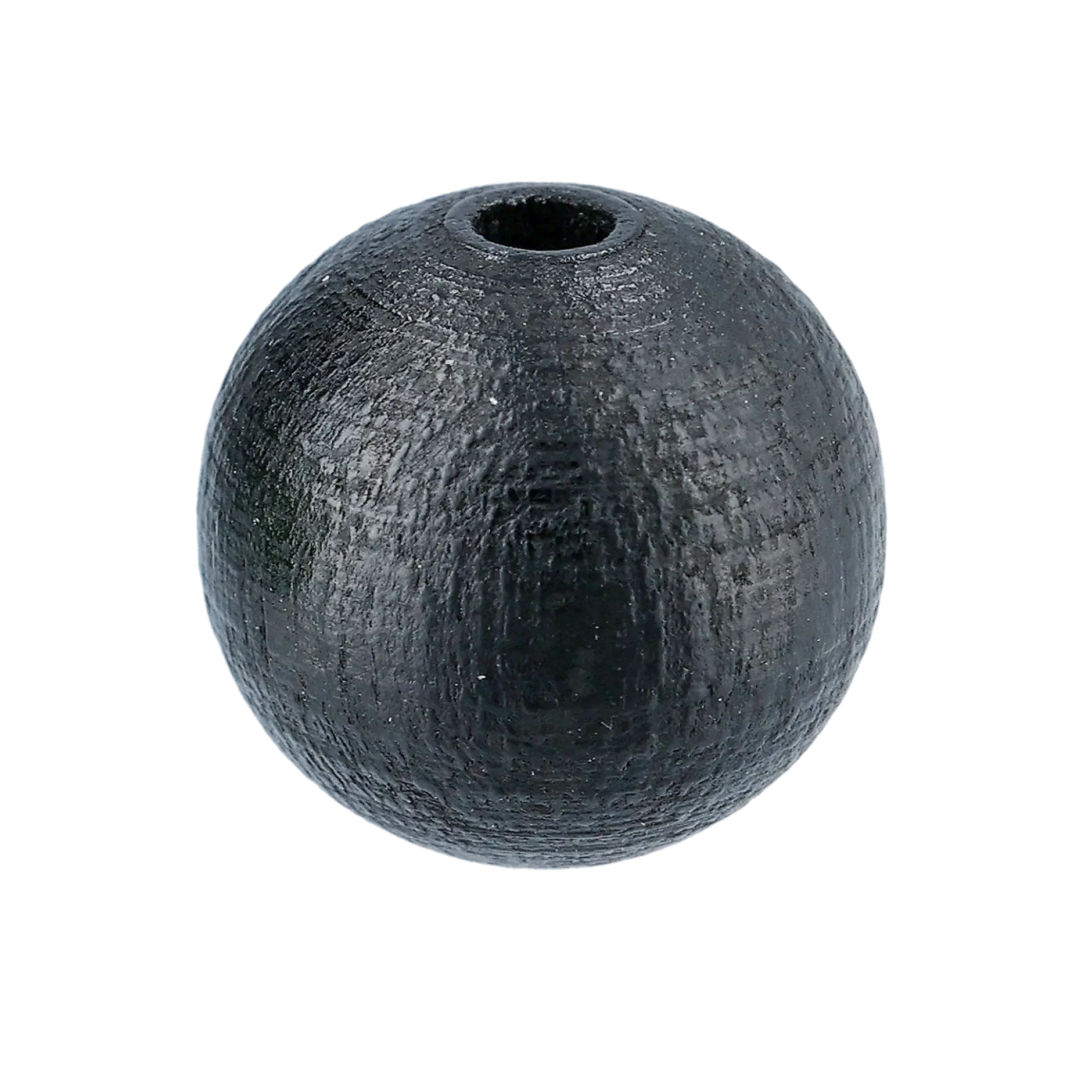 Träpärla 12 mm, svart