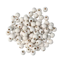 Träpärla 5 mm, vit