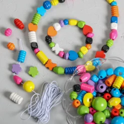 Träpärlor mix, basfärger