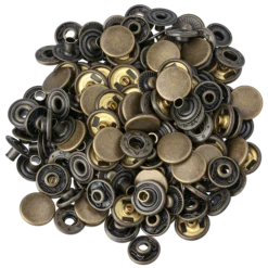 Tryckknappar 15 mm 50 st, antik mässing