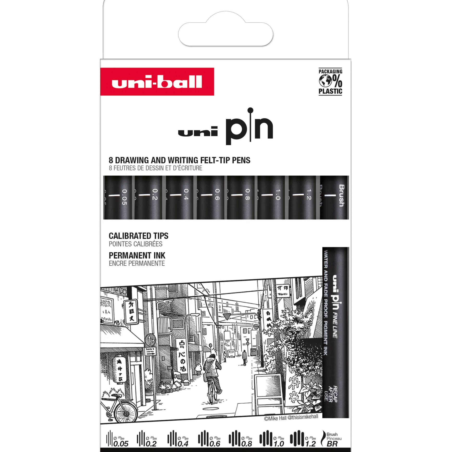Uni Pin fineliner 8-p Classic set 2