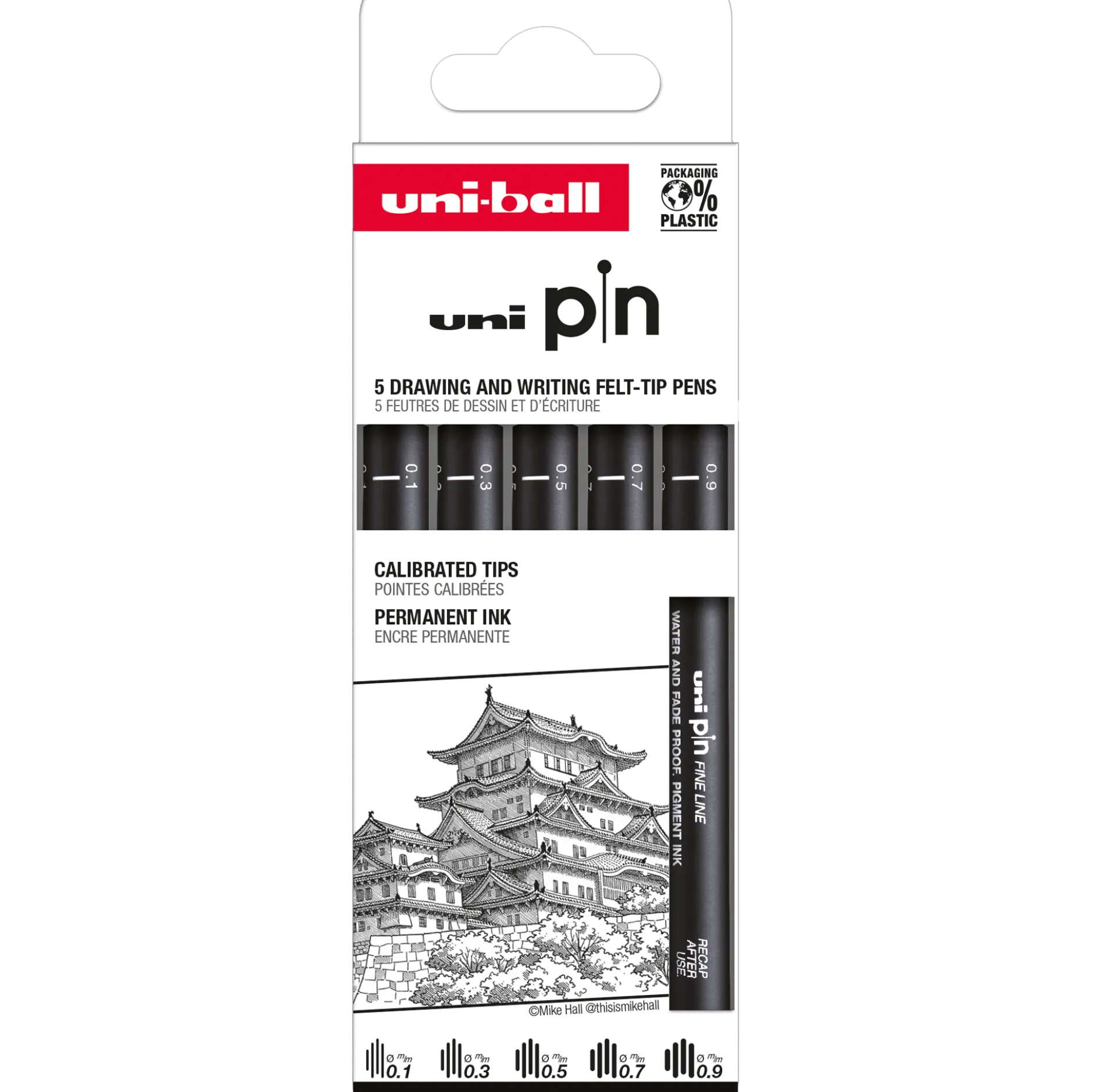 Uni Pin fineliner 5-p Classic set 1