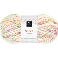 Vera ull/akrylgarn, oliv mix